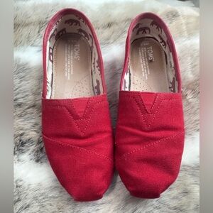 TOMS Red Slip-Ons size 6.5